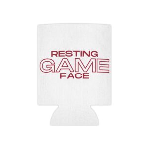 Resting Game Face White Koozie