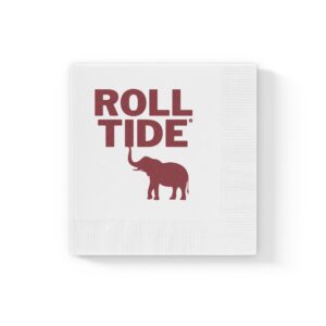 Roll Tide + Elephant White Napkins