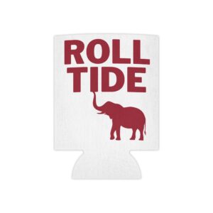 Roll Tide + Elephant White Koozie